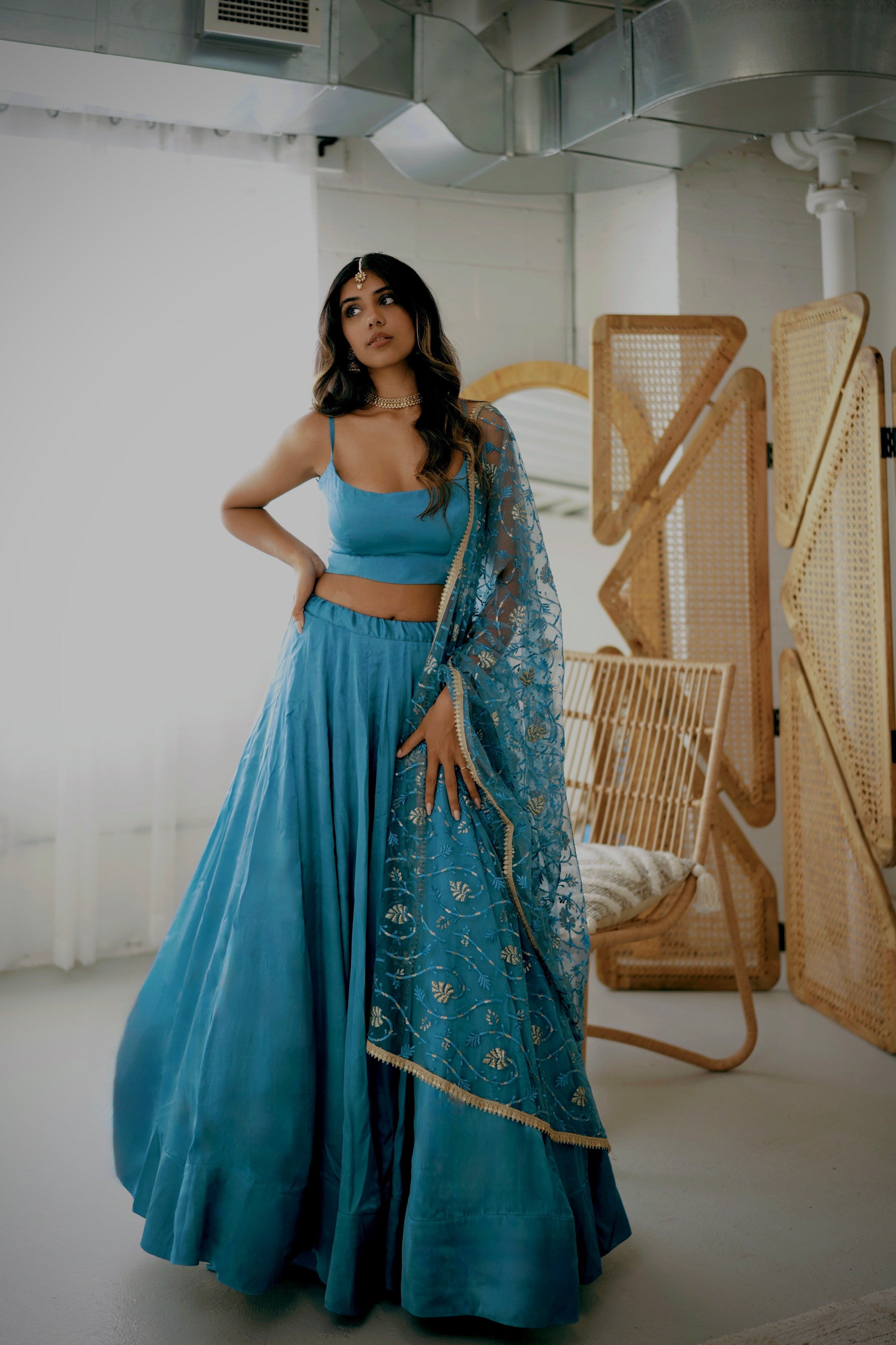Blue Milano Lehenga