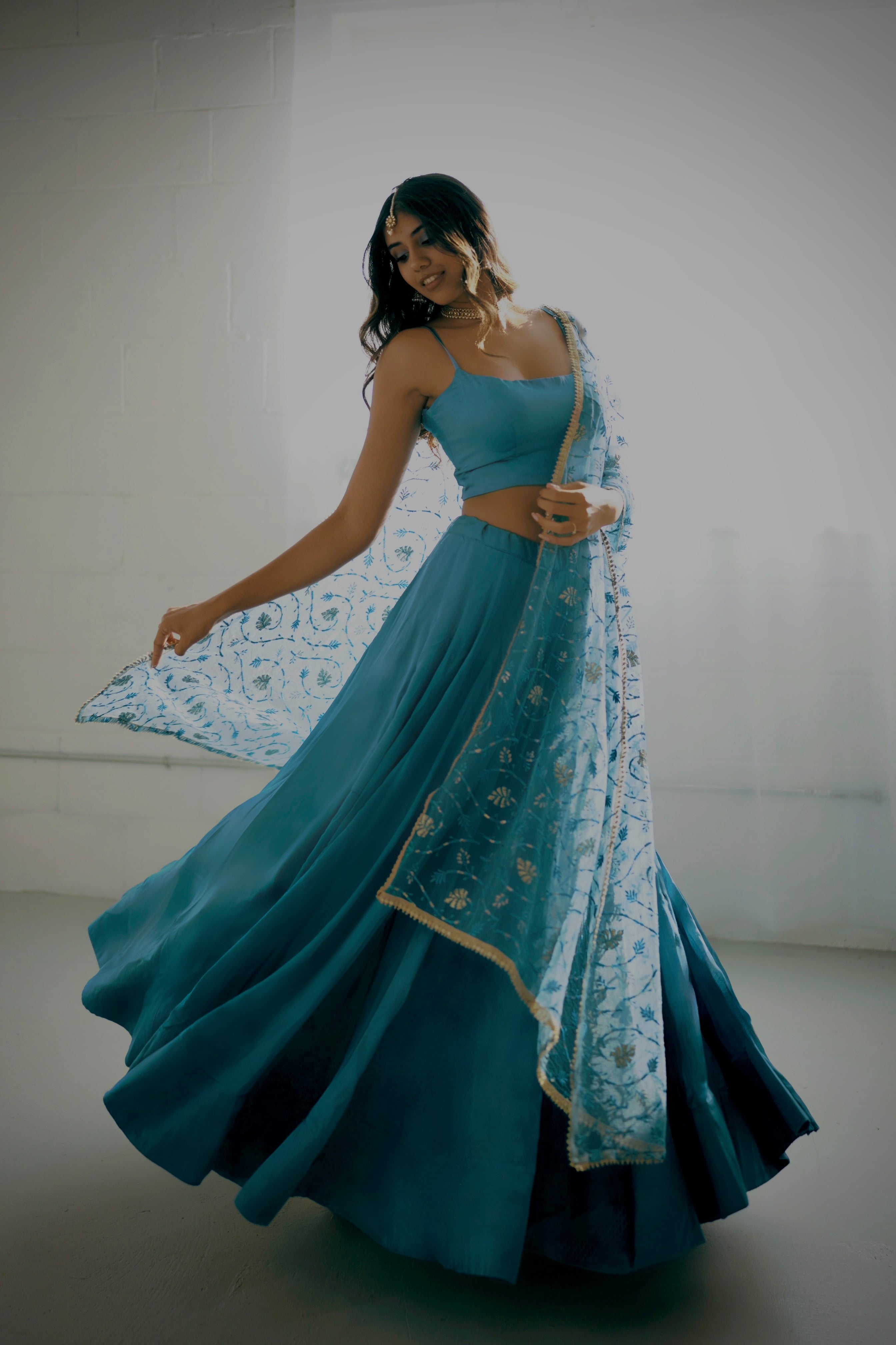 Blue Milano Lehenga