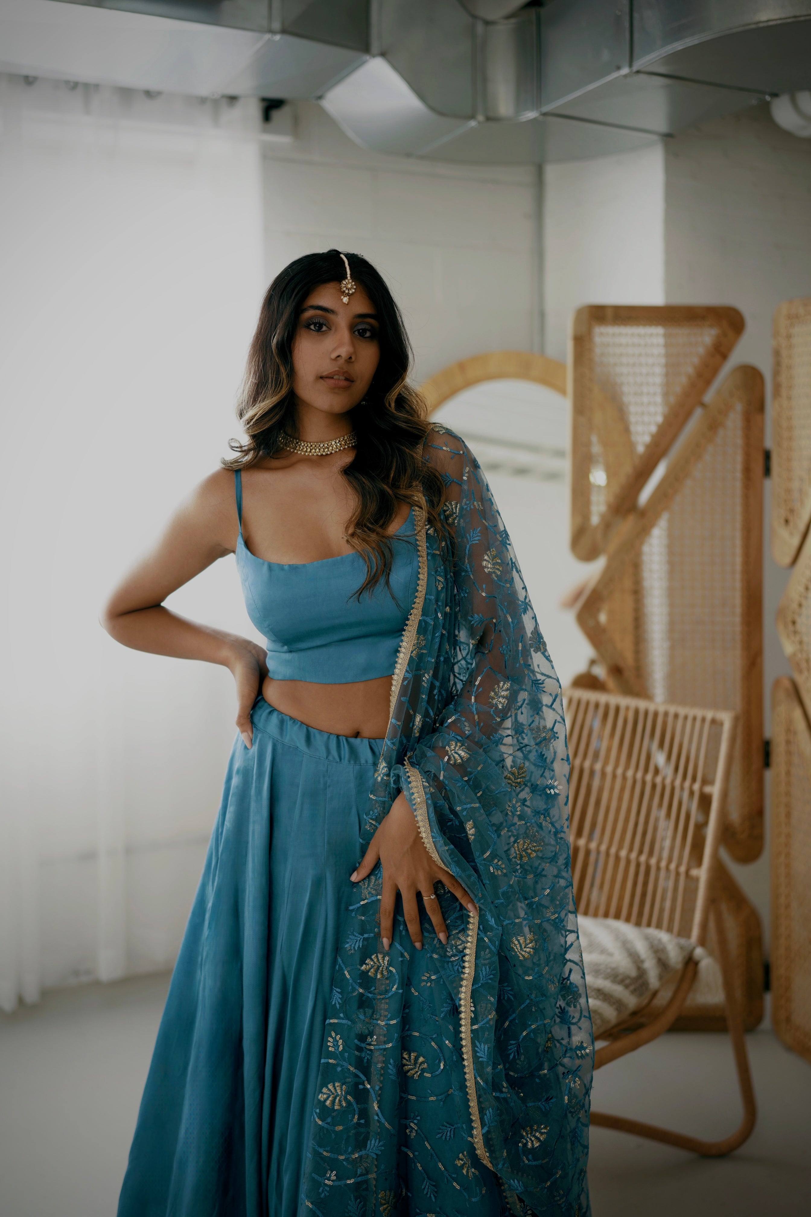 Blue Milano Lehenga