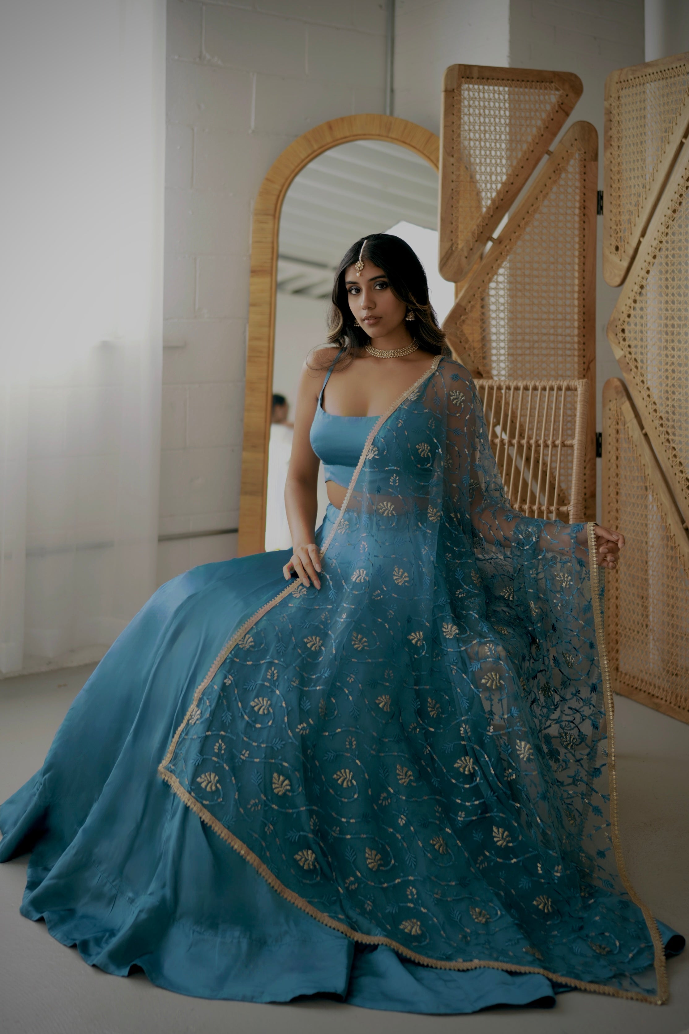Blue Milano Lehenga