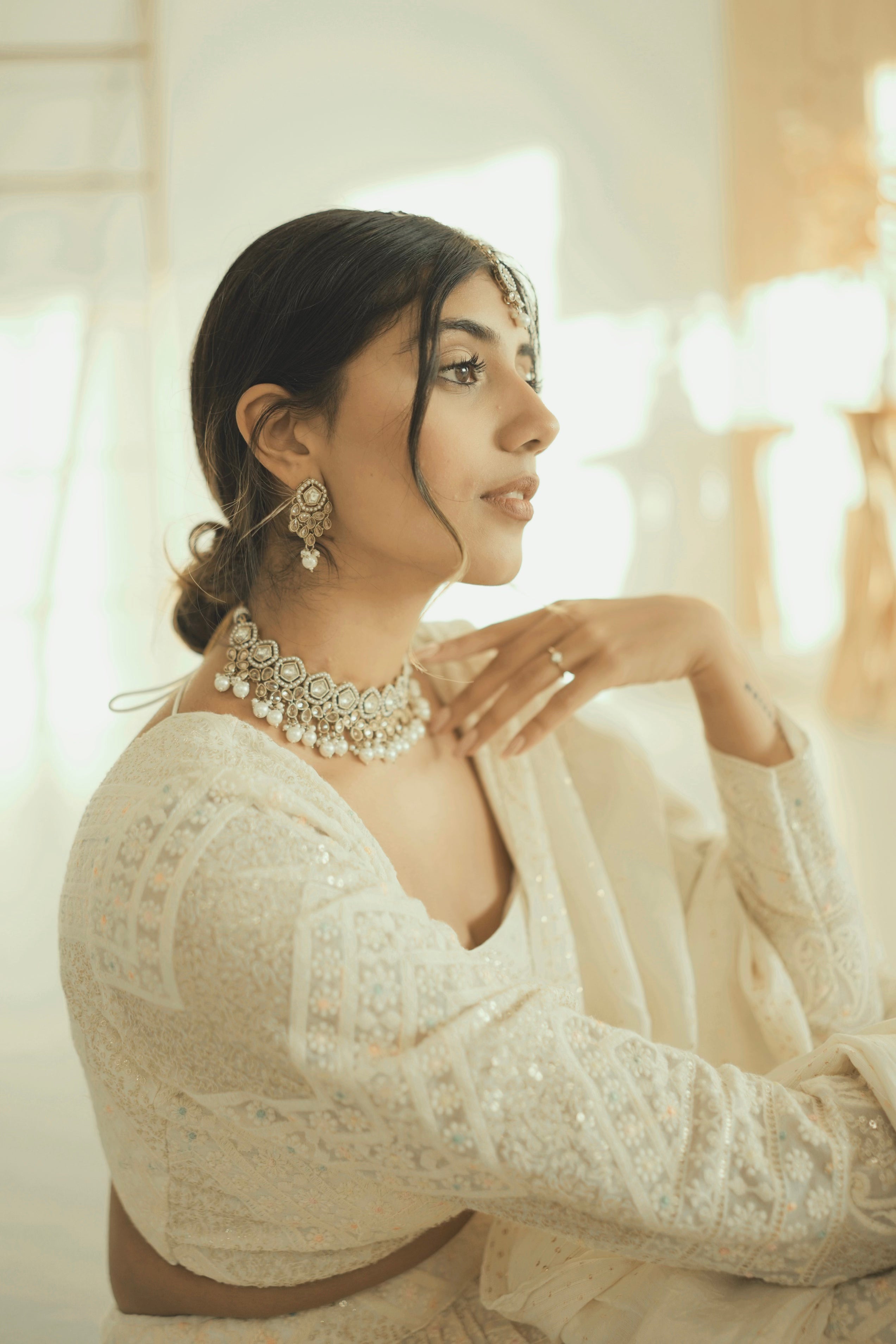 White Lakhnawi Lehenga